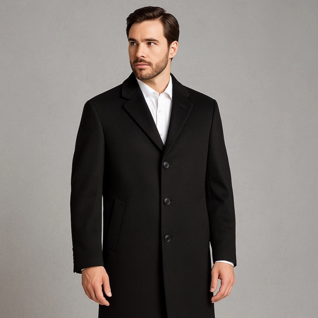 Jos A Banks Signature Collection Cashmere Overcoat 42l Navy Blue Like New!